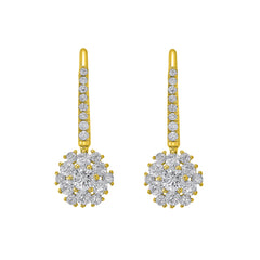 18KT Gold Plated Silver Classic Zircon Drop Earrings