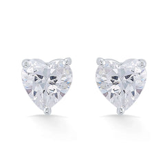 Gold Plated Zircon Heart Classic 925 Sterling Silver Earrings