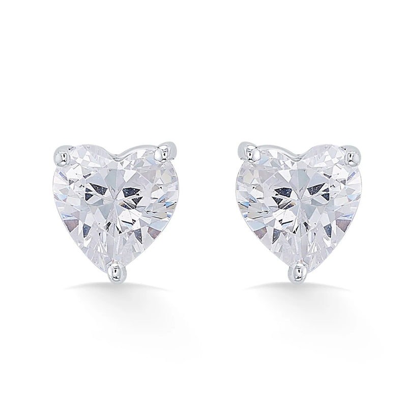 Nipura 925 Sterling Silver Gold Plated  Zircon Heart Classic Earrings