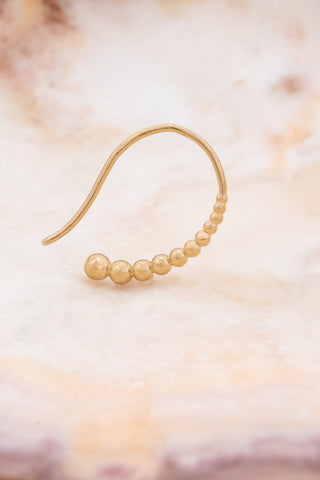 Nipura 925 Sterling Silver Golden Beaded Hoop Earrings – Stylish Textured Hoops for Women, Perfect Gift.