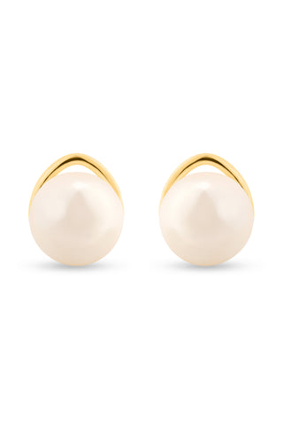 Nipura 925 Sterling Silver Teardrop Pearl Earrings – Elegant Golden-Toned Jewelry, A Timeless Treat for You.