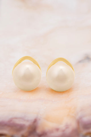 Nipura 925 Sterling Silver Teardrop Pearl Earrings – Elegant Golden-Toned Jewelry, A Timeless Treat for You.