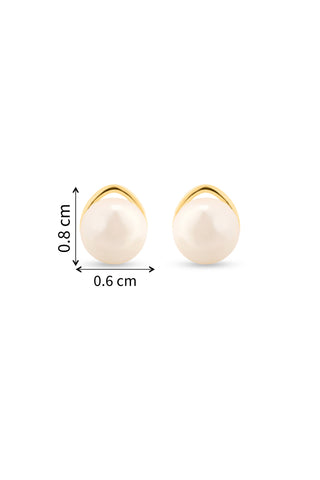 Nipura 925 Sterling Silver Teardrop Pearl Earrings – Elegant Golden-Toned Jewelry, A Timeless Treat for You.