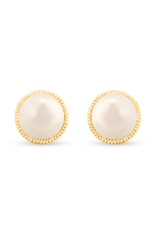 Nipura 925 Sterling Silver Golden Rope Pearl Stud Earrings – Timeless Textured Hoops for Women, Great for Gifting.