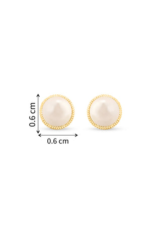 Nipura 925 Sterling Silver Golden Rope Pearl Stud Earrings – Timeless Textured Hoops for Women, Great for Gifting.