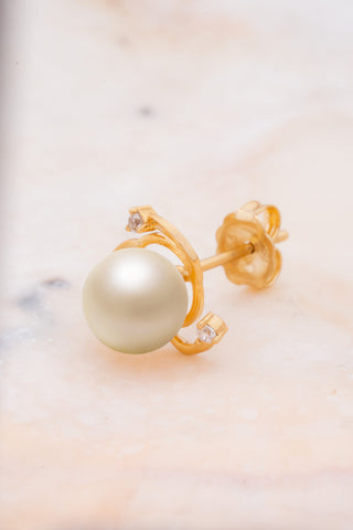 Nipura 925 Sterling Silver Petal Pearl Earrings with Crystals – Elegant Floral Jewelry, Perfect for Work & Everyday Wear.