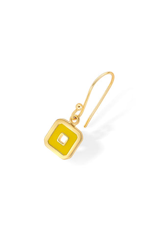 Nipura 925 Sterling Silver Yellow Squares Drop Earrings- Golden