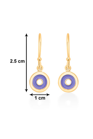 Nipura 925 Sterling Sliver Purple Circles Drop Earrings- Golden