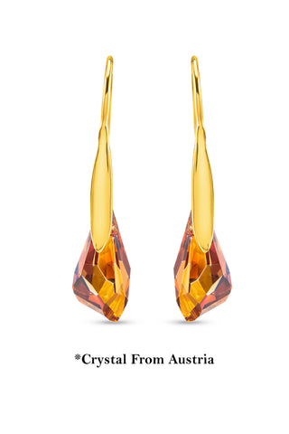 Nipura Certified 925 Sterling Silver Austrian Crystal Teardrop Pendant Earrings Set