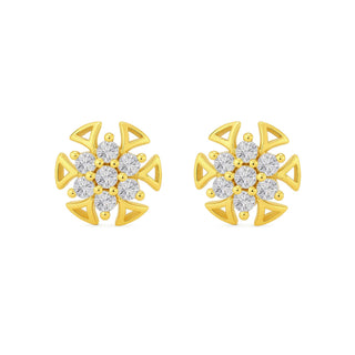 Nipura 925 Sterling Silver 18kt Gold-Plated  Floral Stud Earrings