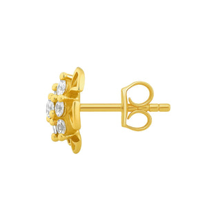 Nipura 925 Sterling Silver 18kt Gold-Plated  Floral Stud Earrings