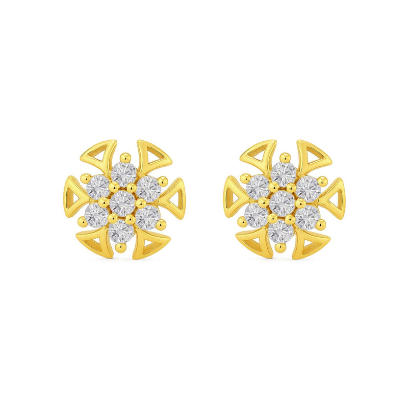 Nipura 925 Sterling Silver 18kt Gold-Plated  Floral Stud Earrings