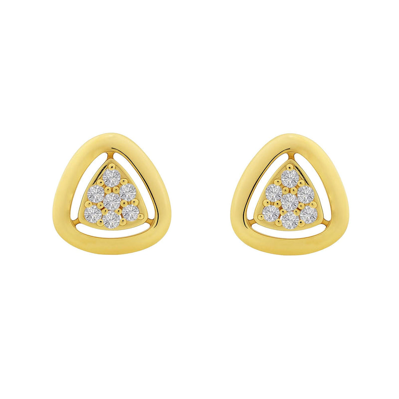Nipura 925 Sterling Silver 18kt Gold-Plated CZ trinity Earrings