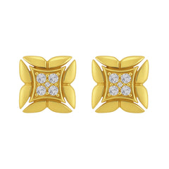Quads 18kt Gold-Plated 925 Sterling Silver Earrings with CZ Stones