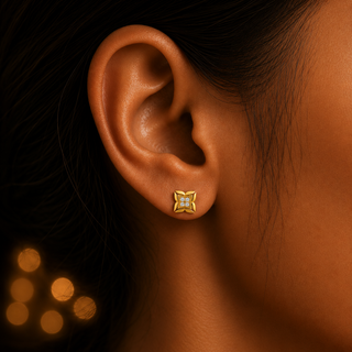 Quads 18kt Gold-Plated 925 Sterling Silver Earrings with CZ Stones