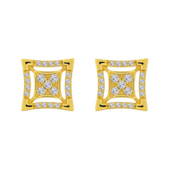 Square Cube 18kt Gold-Plated 925 Sterling Silver Stud Earrings