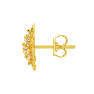 Nipura Blooming Flower 18KT Gold-Plated Floral Cluster 925 Sterling Silver & CZ Stud Earrings