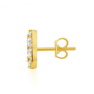 Nipura 925 Sterling Silver 18kt Gold-Plated  Cubic Zirconia-Studded  Stunning Look Studs for Women & Girls