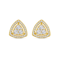 Nipura 925 Sterling Silver 18kt Gold-Plated  Cubic Zirconia-Studded  Stunning Look Studs for Women & Girls
