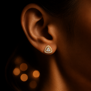 Nipura 925 Sterling Silver 18kt Gold-Plated  Cubic Zirconia-Studded  Stunning Look Studs for Women & Girls