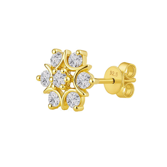 Kudi Style Earrings - CZ Studded 18kt Gold-Plated 925 Silver