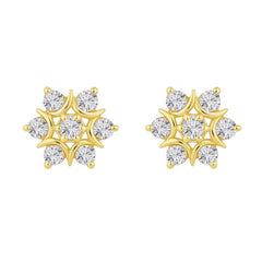 Eternia Cubic Zirconia-Studded 18kt Gold-Plated Silver Earrings