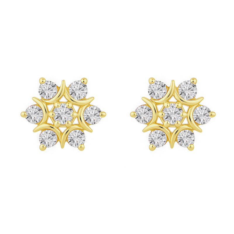 Eternia Cubic Zirconia-Studded 18kt Gold-Plated Silver Earrings