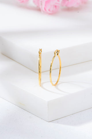 Nipura 925 Sterling Silver Golden Luminous Hoop Earrings- Small