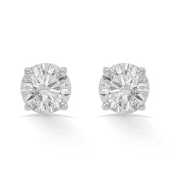 Nipura Dazzling Round Solitaire 925 Sterling Silver & CZ Stud Earrings