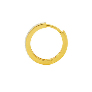 Nipura 925 Sterling Silver 18kt Gold-Plated Minimalist Hoop CZ Earrings