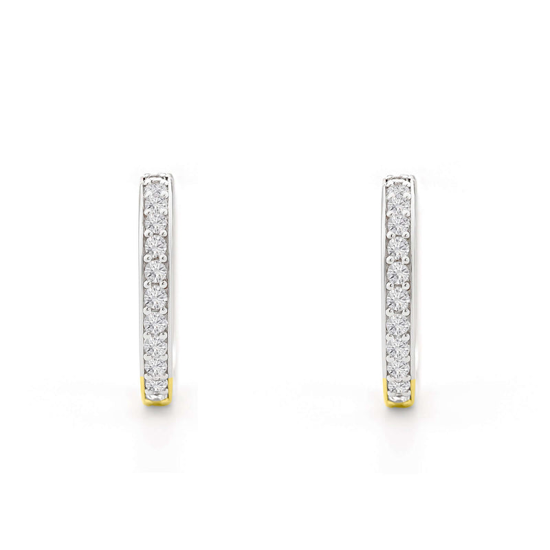 Nipura 925 Sterling Silver 18kt Gold-Plated Minimalist Hoop CZ Earrings