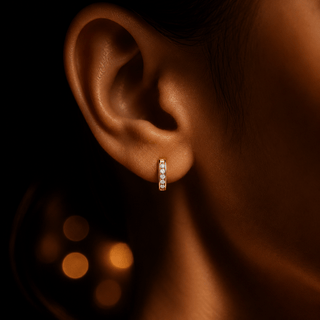 Minimalist Hoop 18kt Gold-Plated 925 Sterling Silver CZ Earrings