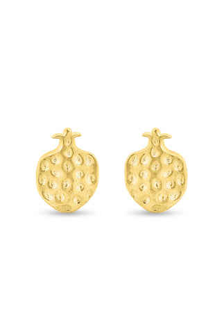 Nipura 925 sterling silver Gold Plated Cutout Pomegranate Stud Earrings