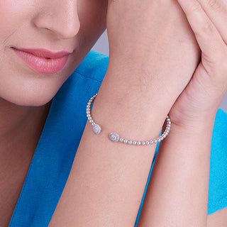 Nipura 925 Sterling Silver Classic Zircon Spring Bracelet