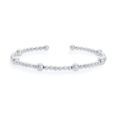 Nipura 925 Sterling Silver Classic Beaded Spring Bracelet