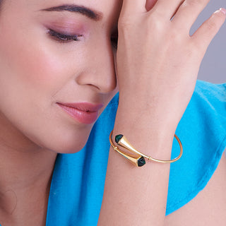 Nipura 925 Sterling Silver Cleo Green Bangle- Golden