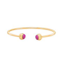 Nipura 925 Sterling Silver Button Pink Bangle- Golden