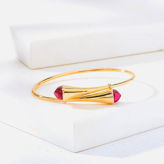 Nipura 925 Sterling Silver Cleo Pink Bangle- Golden