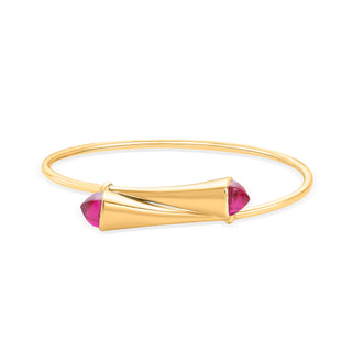 Nipura 925 Sterling Silver Cleo Pink Bangle- Golden