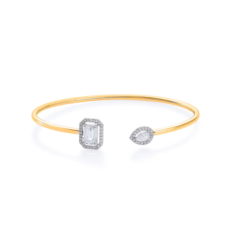 Nipura 925 Sterling Silver Asymmetric Glam Bangle - Golden