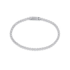 Tennis 925 Sterling Silver Bracelet studded with Cubic Zircon Stones