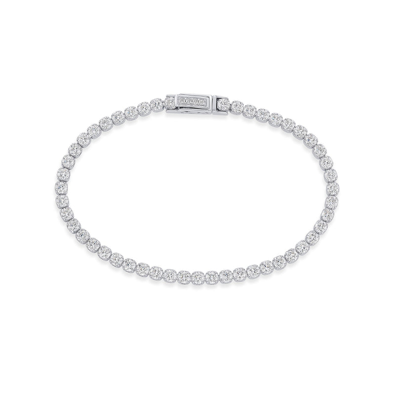 Nipura 925 Sterling Silver Tennis Bracelet studded with Cubic zircon stones