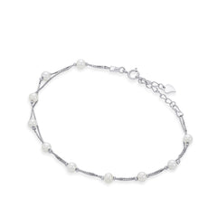 Venus Beaded Pearl 925 Sterling Silver Bracelet