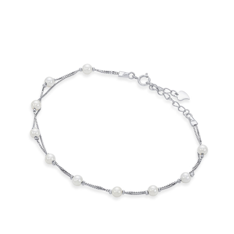 Nipura 925 Sterling Silver Venus Beaded Pearl Bracelet