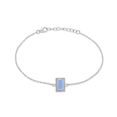 Elegant Blue Enamel 925 Sterling Silver Bracelet