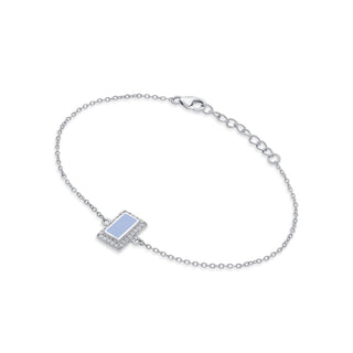 Nipura Elegant 925 Sterling Silver Blue Enamel Bracelet