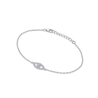 Nipura 925 Sterling Silver Nazariya Evil Eye Bracelet with White CZ Stones