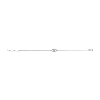 Nipura 925 Sterling Silver Nazariya Evil Eye Bracelet with White CZ Stones