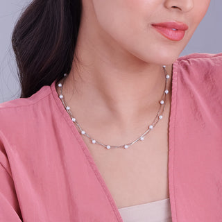 Nipura 925 Silver Marina Pearl Layered Necklace