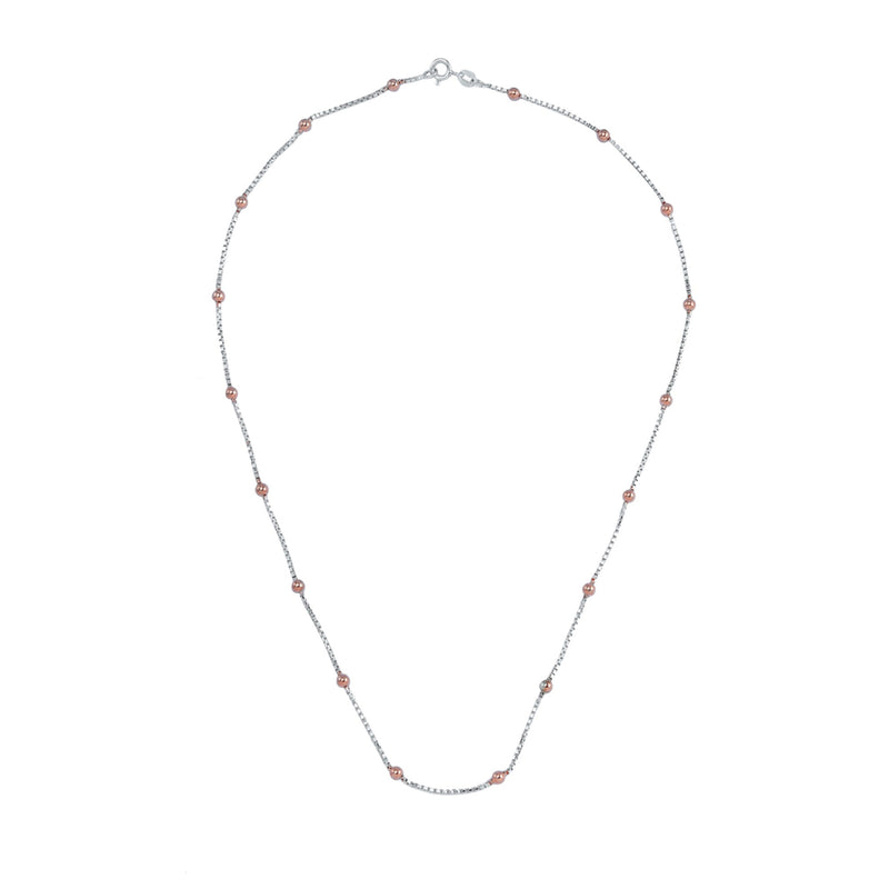 Nipura 925 Sterling Silver Solid Popcorn Chain- Rosegold